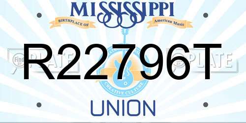 R22796T Mississippi License Plate
