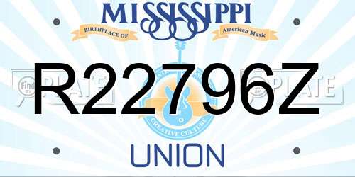 R22796Z Mississippi License Plate