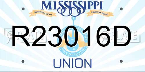 R23016D Mississippi License Plate