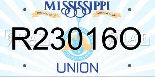 R23016O Mississippi License Plate