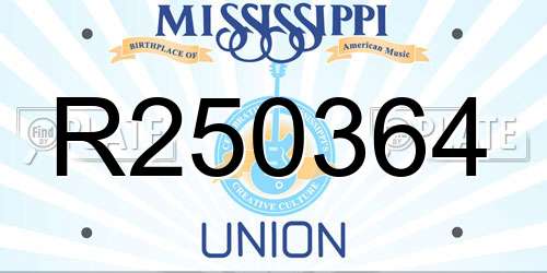 R250364 Mississippi License Plate