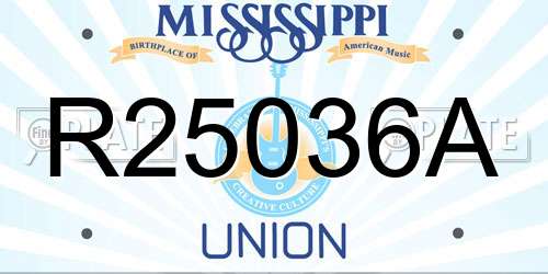 R25036A Mississippi License Plate