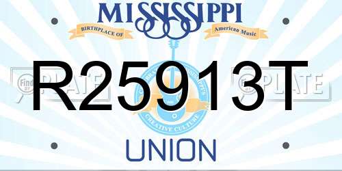 R25913T Mississippi License Plate