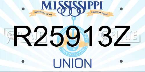 R25913Z Mississippi License Plate