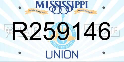 R259146 Mississippi License Plate