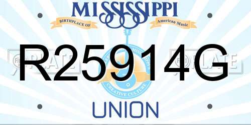 R25914G Mississippi License Plate