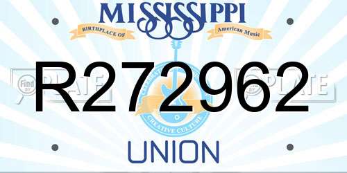 R272962 Mississippi License Plate