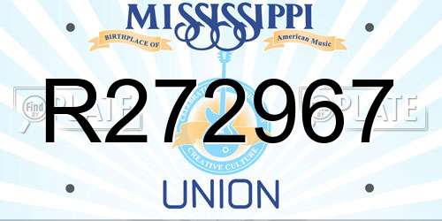R272967 Mississippi License Plate