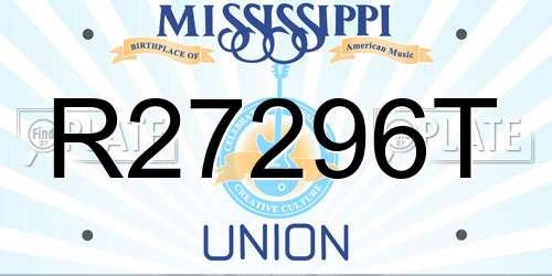 R27296T Mississippi License Plate