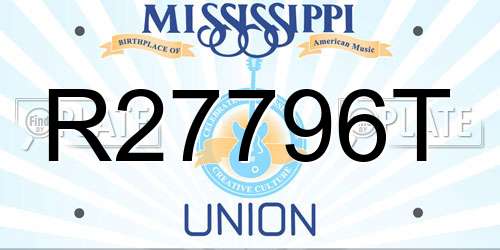 R27796T Mississippi License Plate