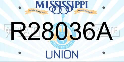 R28036A Mississippi License Plate
