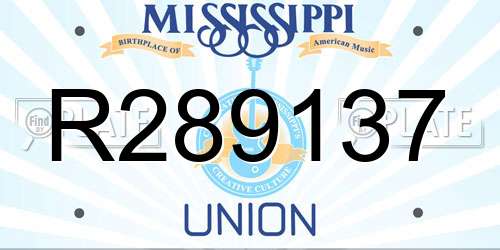 R289137 Mississippi License Plate