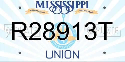 R28913T Mississippi License Plate