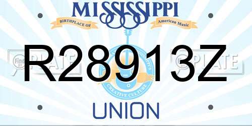 R28913Z Mississippi License Plate