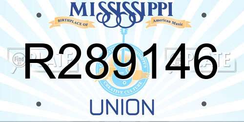 R289146 Mississippi License Plate