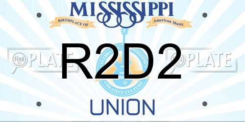 R2D2 Mississippi License Plate