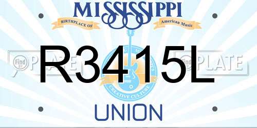 R3415L Mississippi License Plate