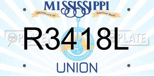 R3418L Mississippi License Plate
