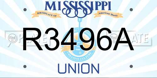 R3496A Mississippi License Plate