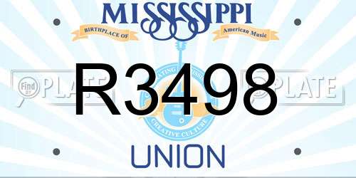 R3498 Mississippi License Plate