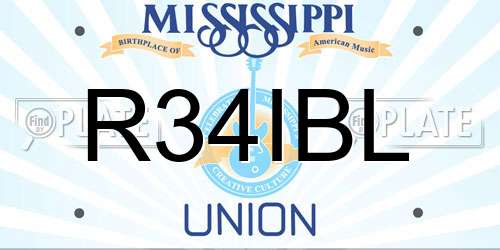R34IBL Mississippi License Plate