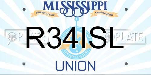 R34ISL Mississippi License Plate