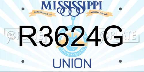 R3624G Mississippi License Plate