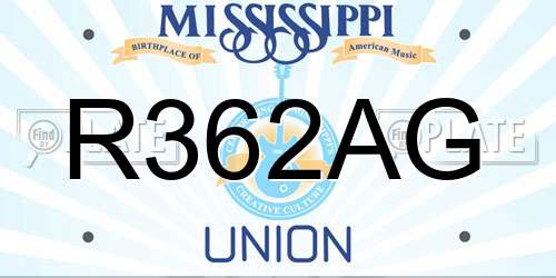 R362AG Mississippi License Plate