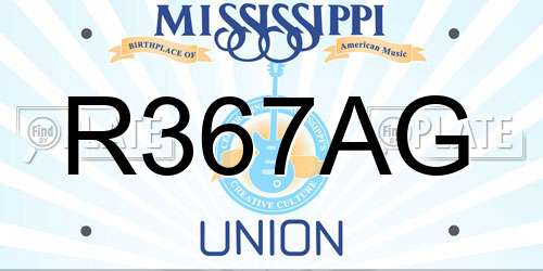 R367AG Mississippi License Plate