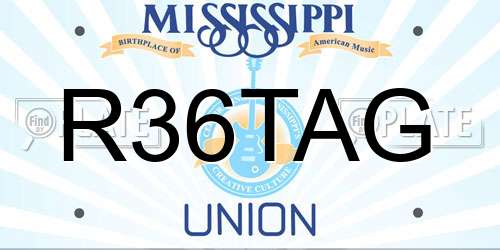 R36TAG Mississippi License Plate