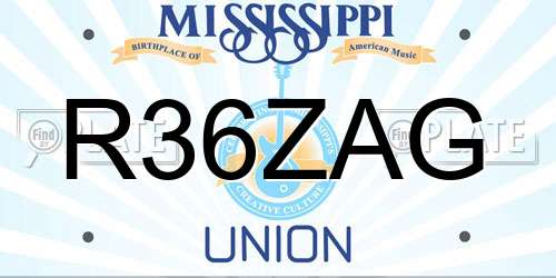 R36ZAG Mississippi License Plate