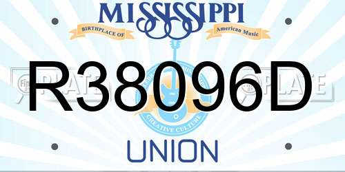 R38096D Mississippi License Plate