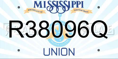 R38096Q Mississippi License Plate