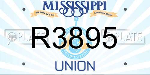 R3895 Mississippi License Plate