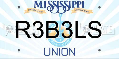 R3B3LS Mississippi License Plate