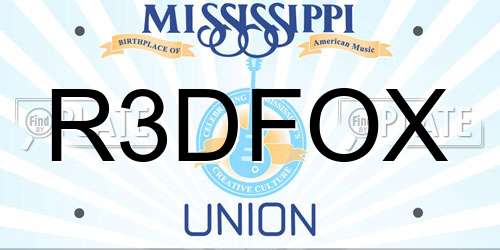 R3DFOX Mississippi License Plate
