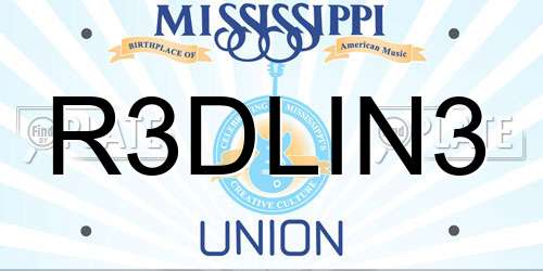 R3DLIN3 Mississippi License Plate