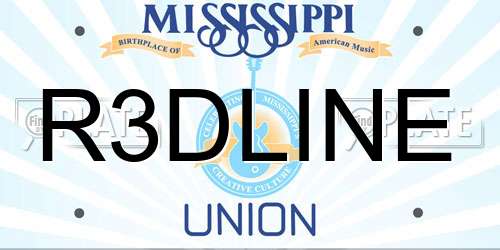 R3DLINE Mississippi License Plate