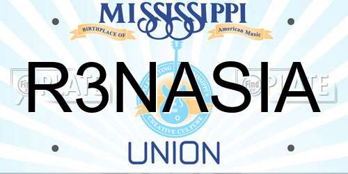 R3NASIA Mississippi License Plate