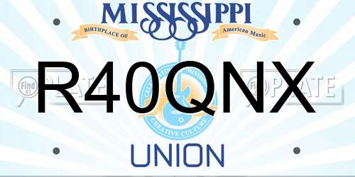 R40QNX Mississippi License Plate