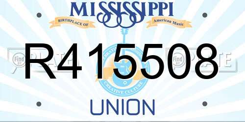 R415508 Mississippi License Plate