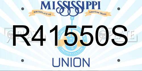 R41550S Mississippi License Plate