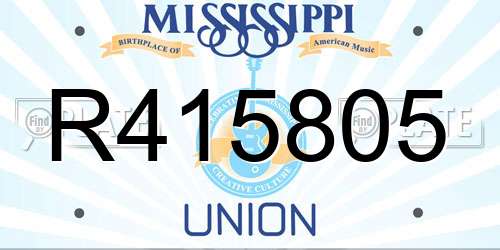 R415805 Mississippi License Plate
