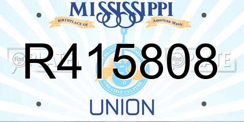 R415808 Mississippi License Plate