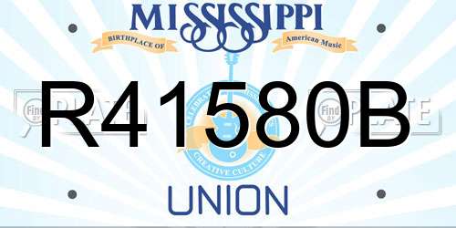 R41580B Mississippi License Plate