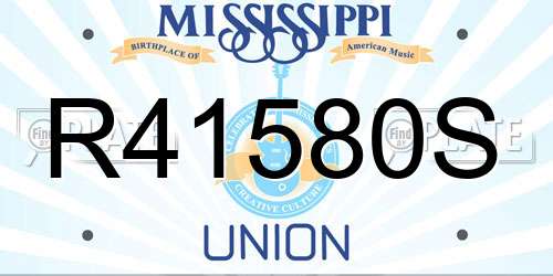 R41580S Mississippi License Plate