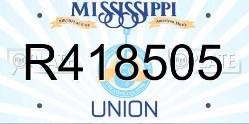 R418505 Mississippi License Plate