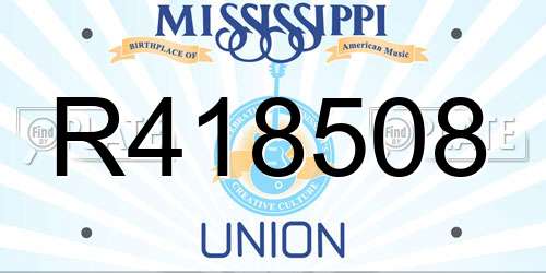 R418508 Mississippi License Plate
