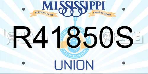 R41850S Mississippi License Plate
