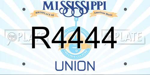 R4444 Mississippi License Plate